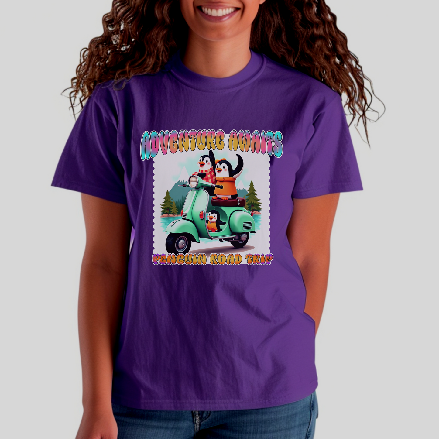 Adventure Awaits – Penguin Road Trip – Unisex T-shirt