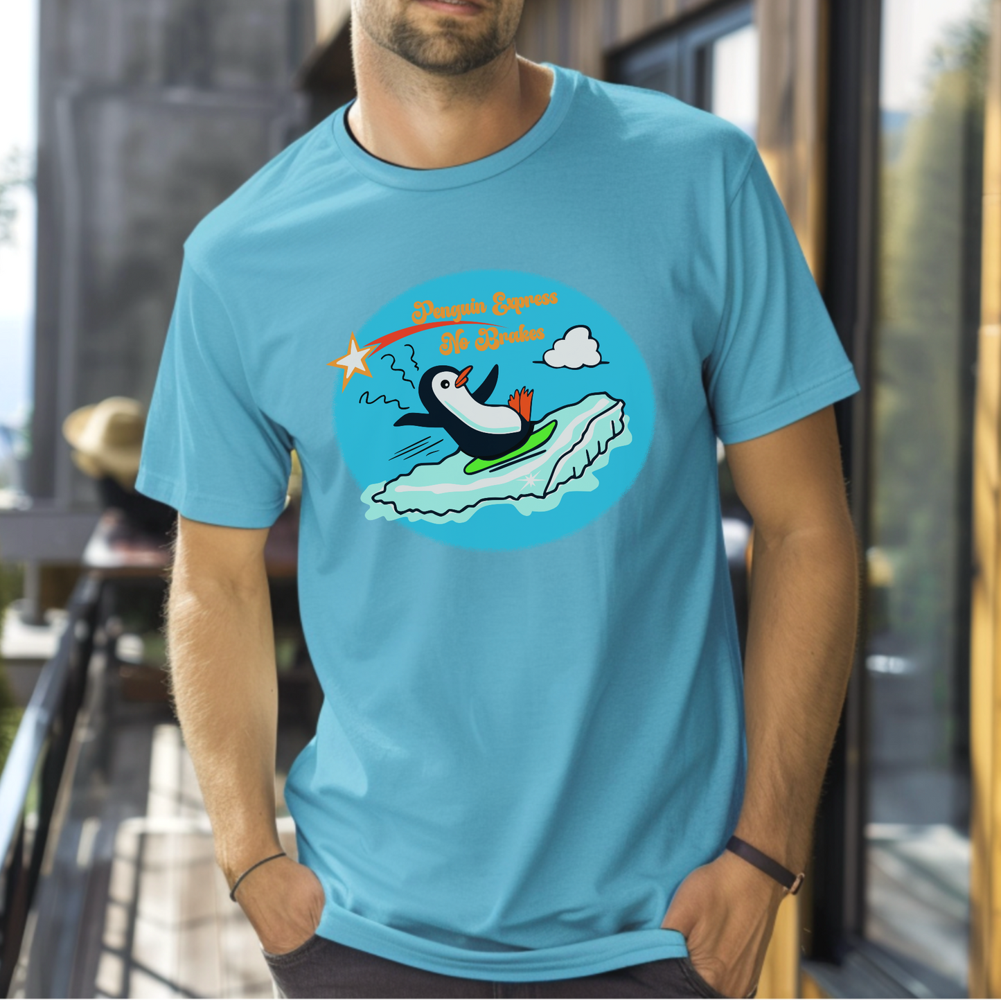 Penguin Express – No Brakes – Unisex T-shirt