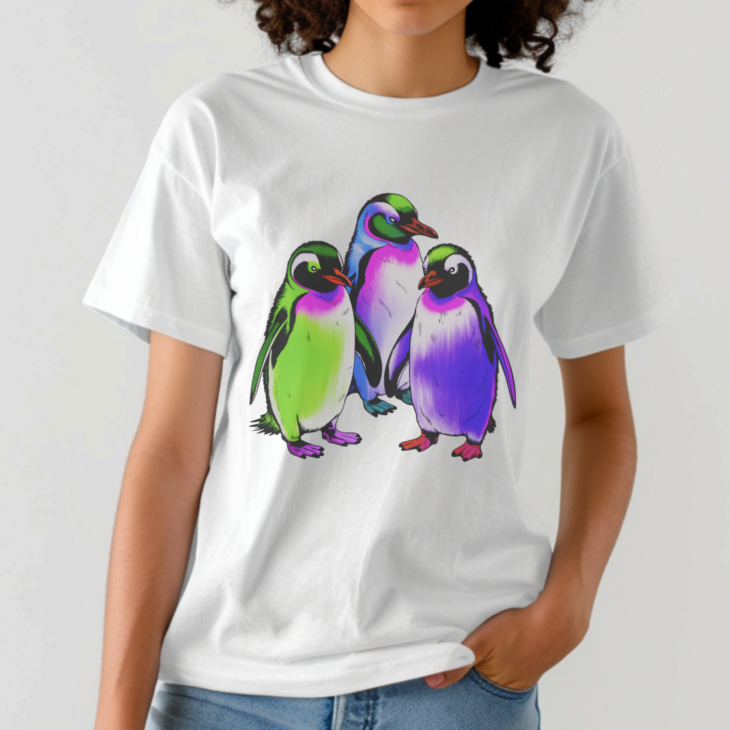 Neon Penguins Vibe – Unisex T-shirt