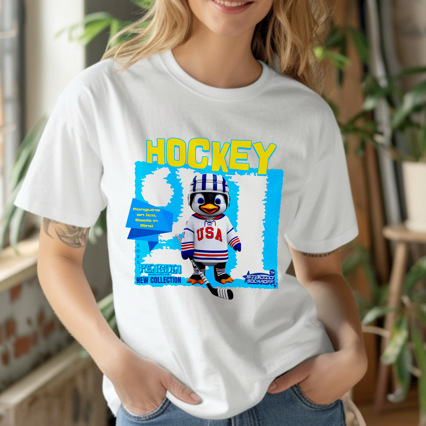 Ice Hockey Penguin – Unisex T-shirt