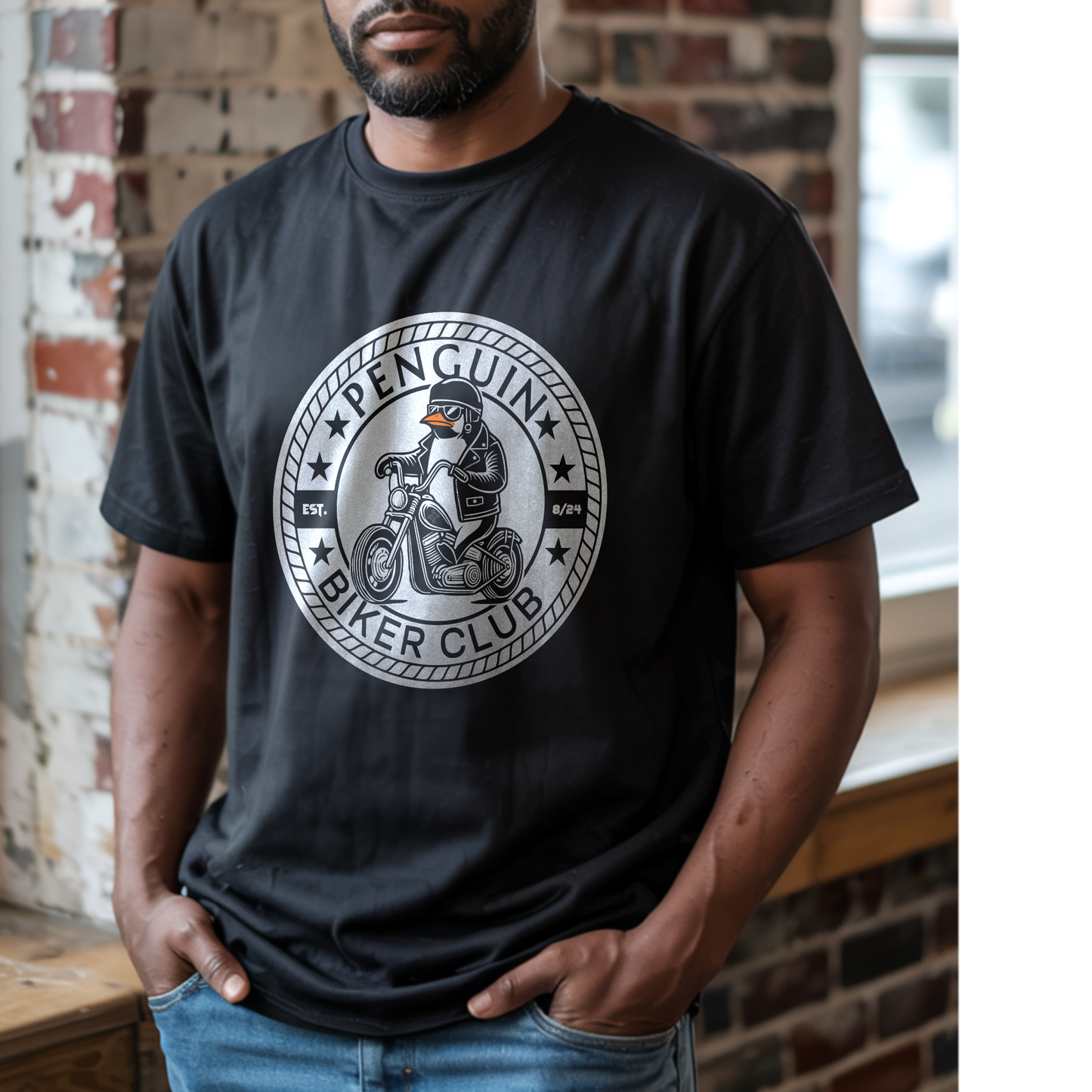 Penguin Biker Club – Unisex T-shirt