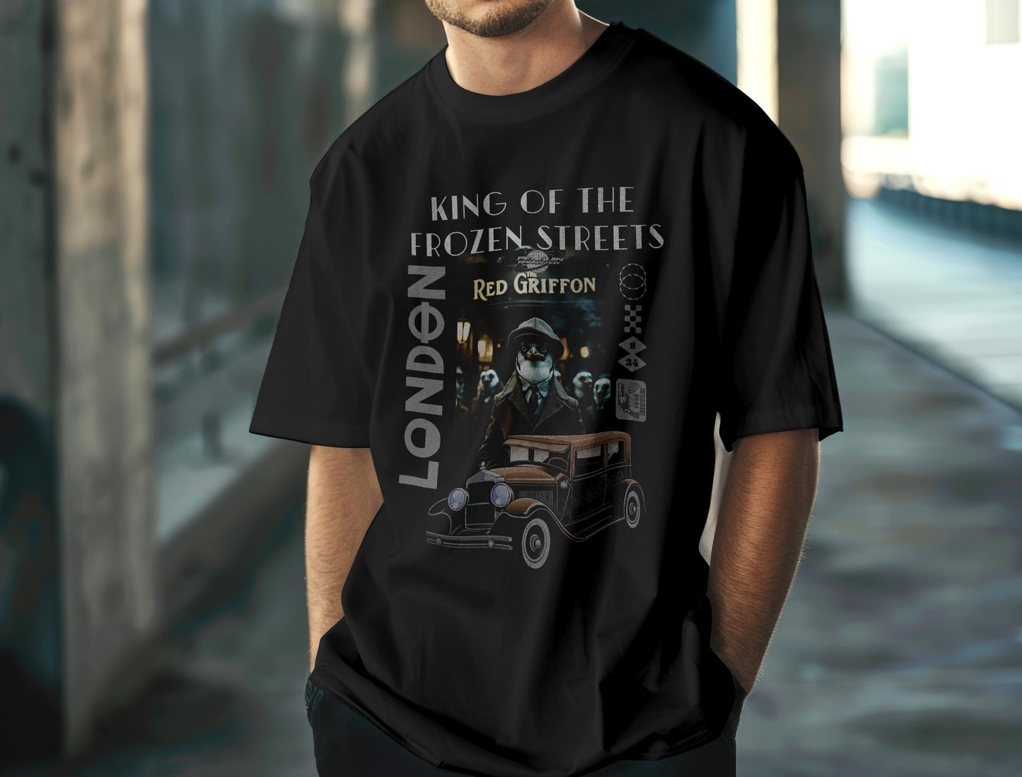 King of the Frozen Streets – London Mafia Penguin – Unisex T-shirt