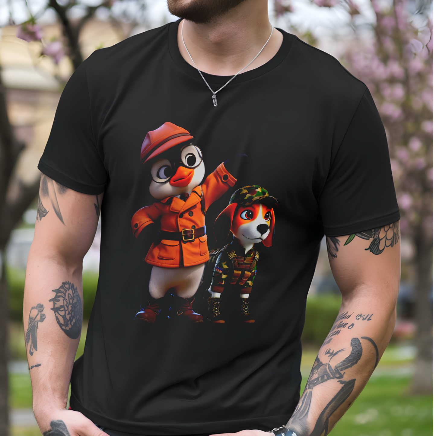 Commander Penguin & Scout Pup – Unisex T-shirt