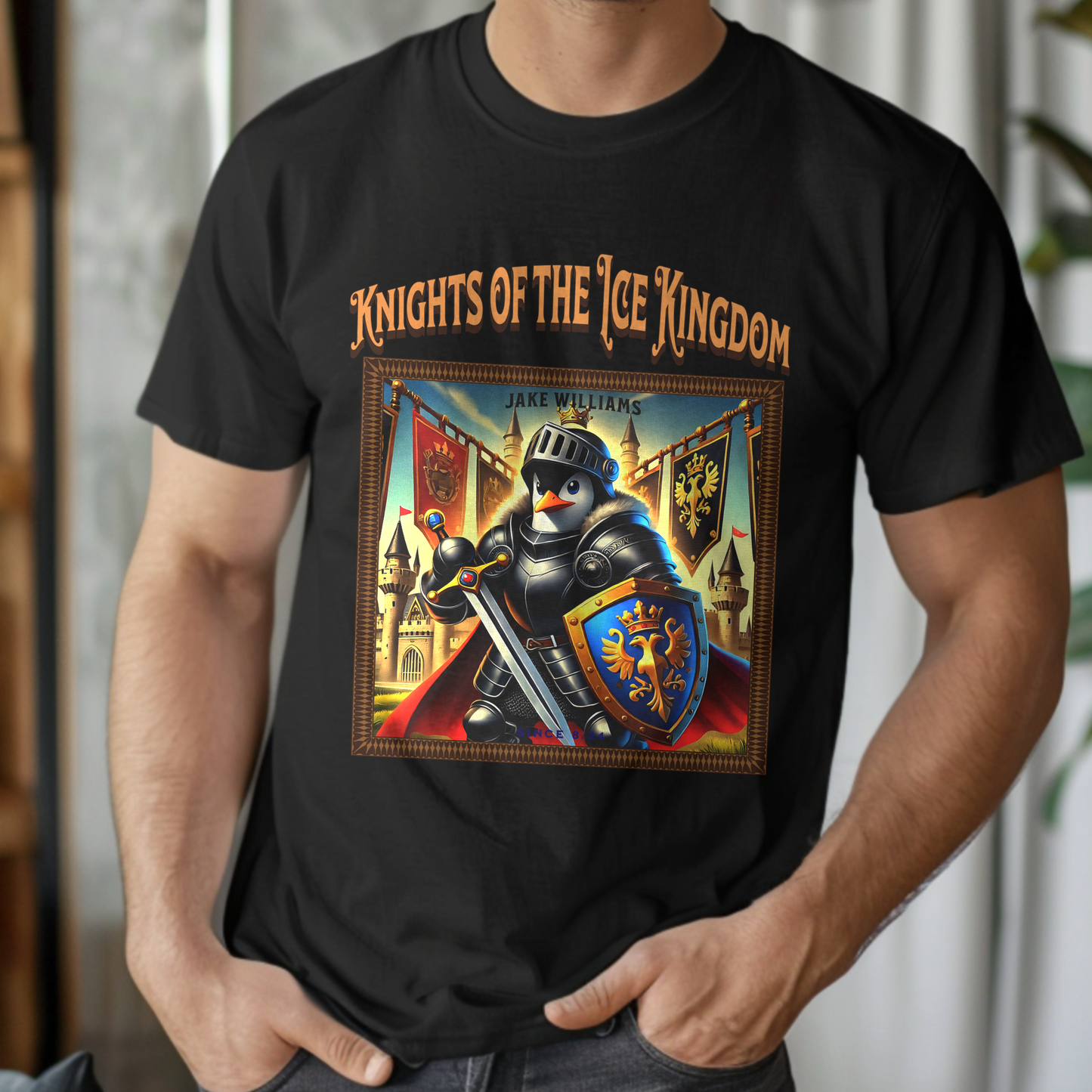 Knights of the Ice Kingdom – Brave Penguin Warrior – Unisex T-shirt