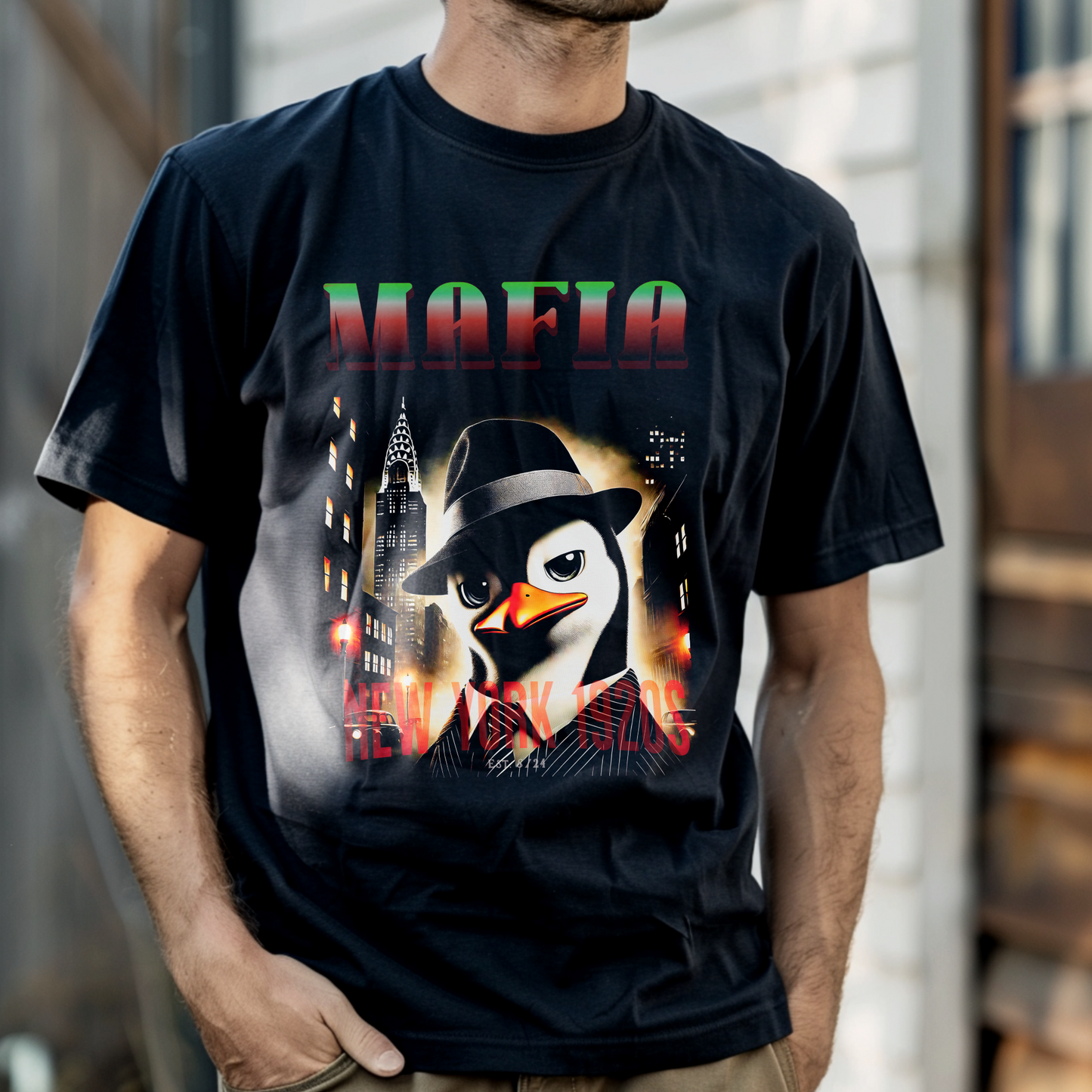 Mafia Penguin – New York Vibes – Unisex T-shirt