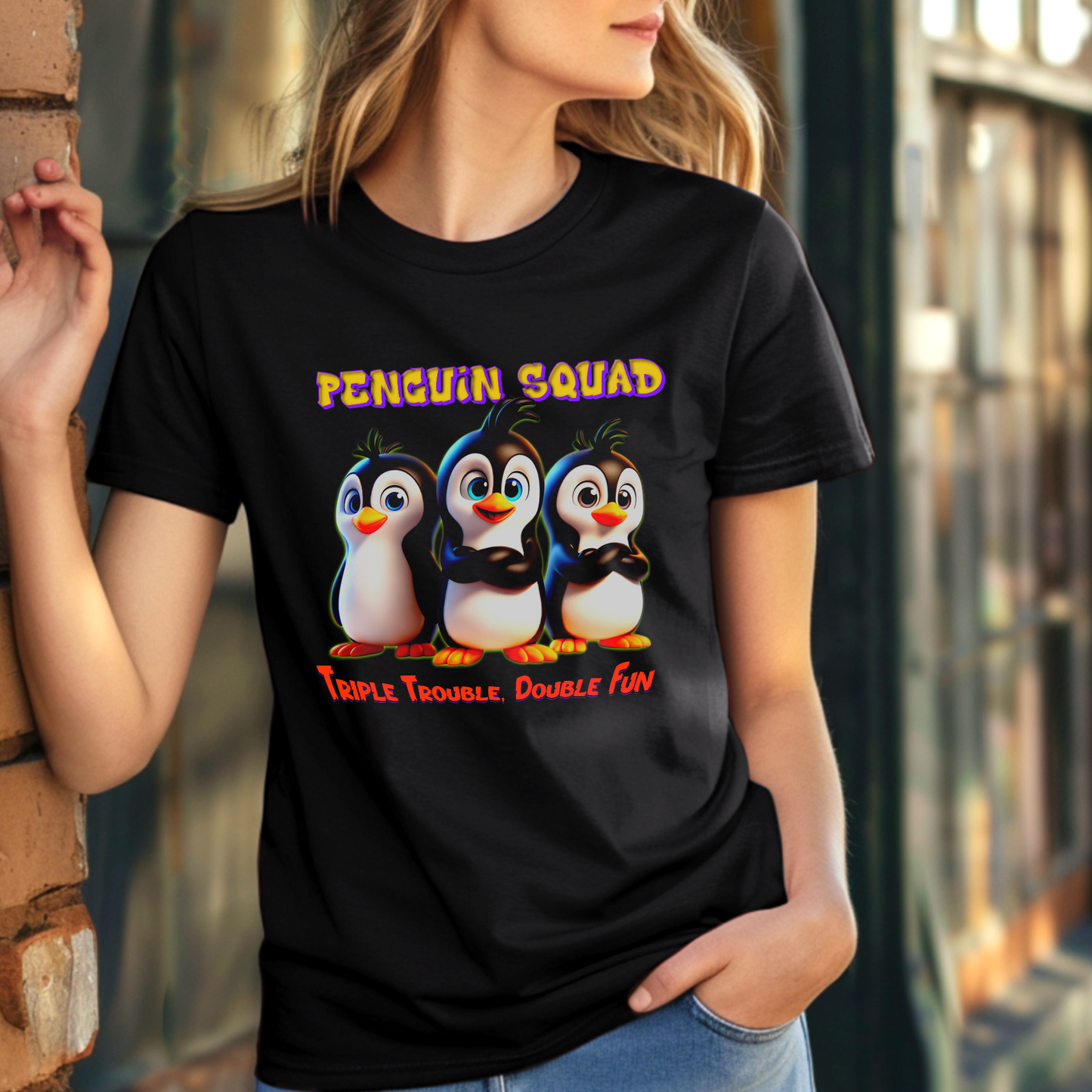 Penguin Squad – Triple Trouble, Double Fun – Unisex T-shirt