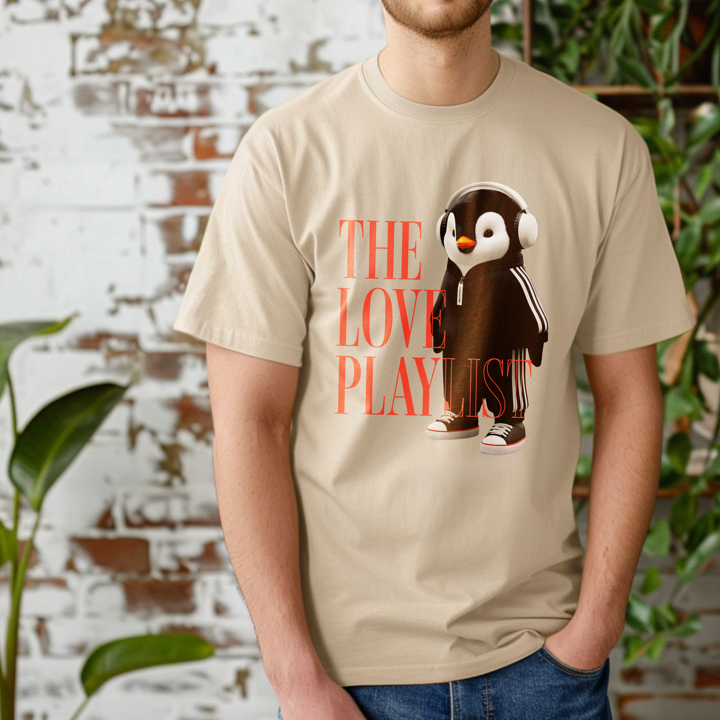 The Love Playlist Penguin – Unisex T-shirt