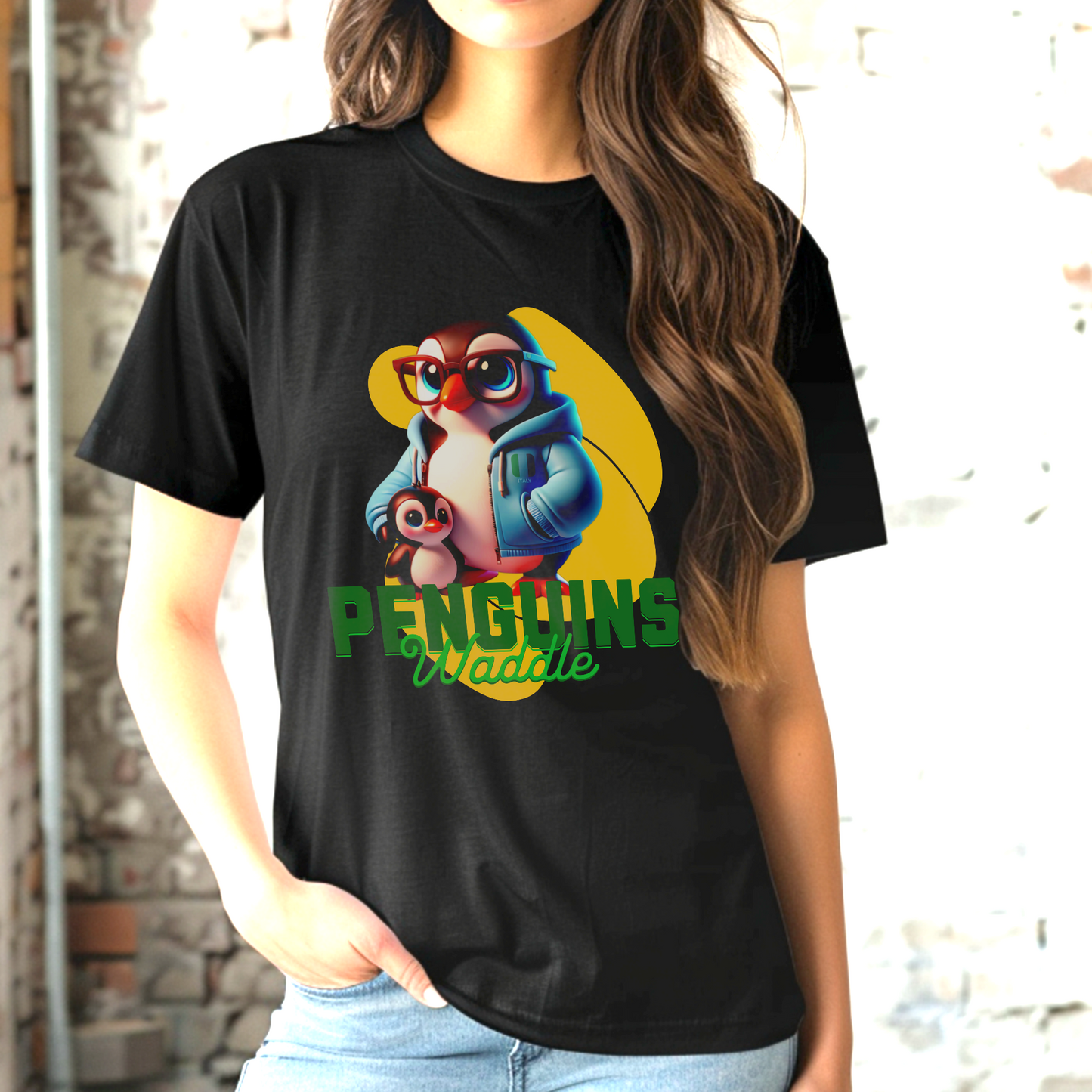 Penguins Waddle Together – Unisex T-shirt