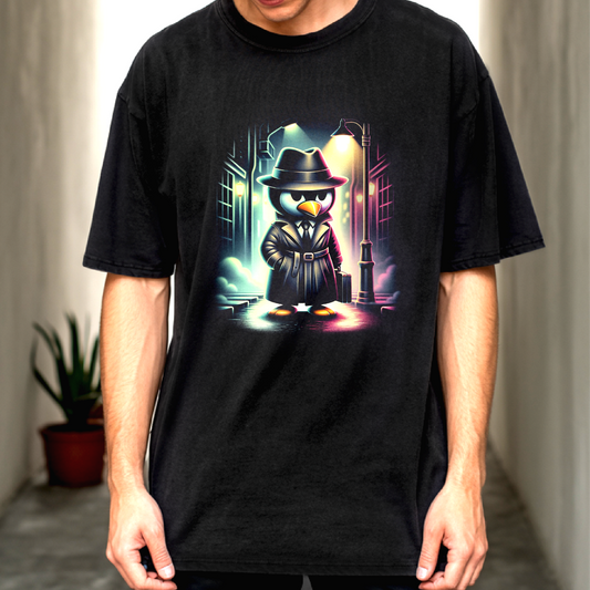 Noir Penguin in the Shadows – Unisex T-shirt