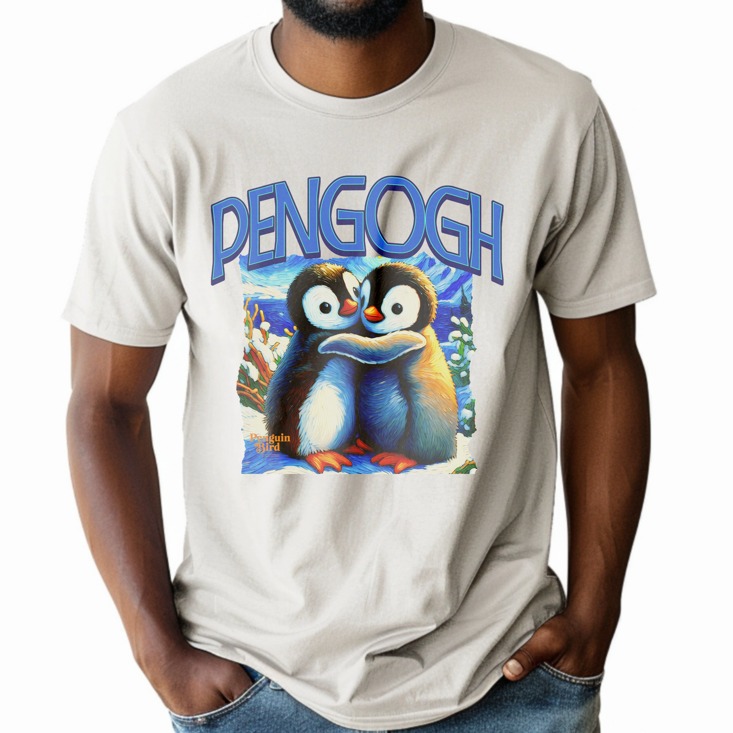 Pengogh – Artistic Penguin Hugs – Unisex T-shirt