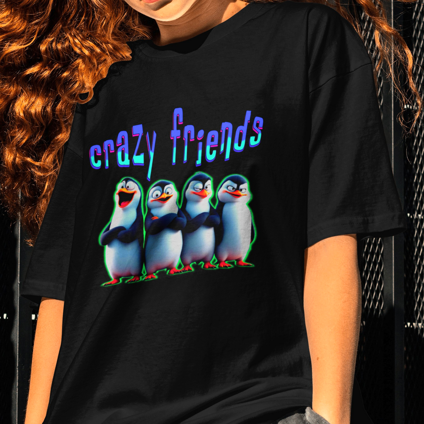 Crazy Friends – Penguin Squad Chaos – Unisex T-shirt