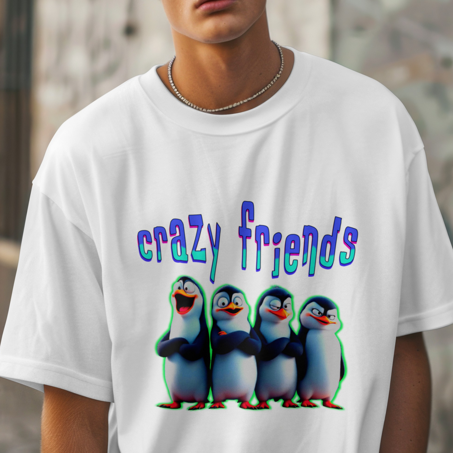 Crazy Friends – Penguin Squad Chaos – Unisex T-shirt