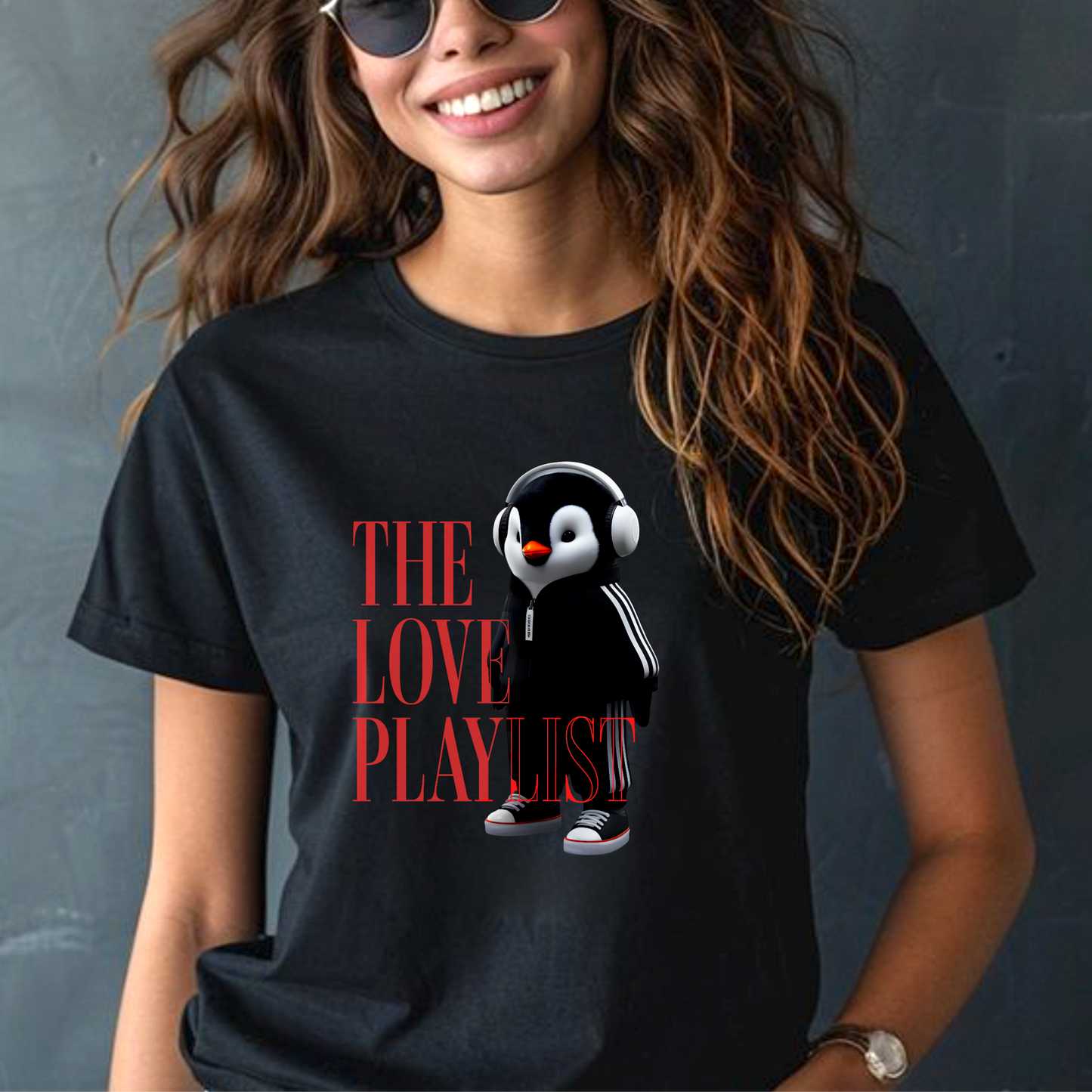 The Love Playlist Penguin – Unisex T-shirt