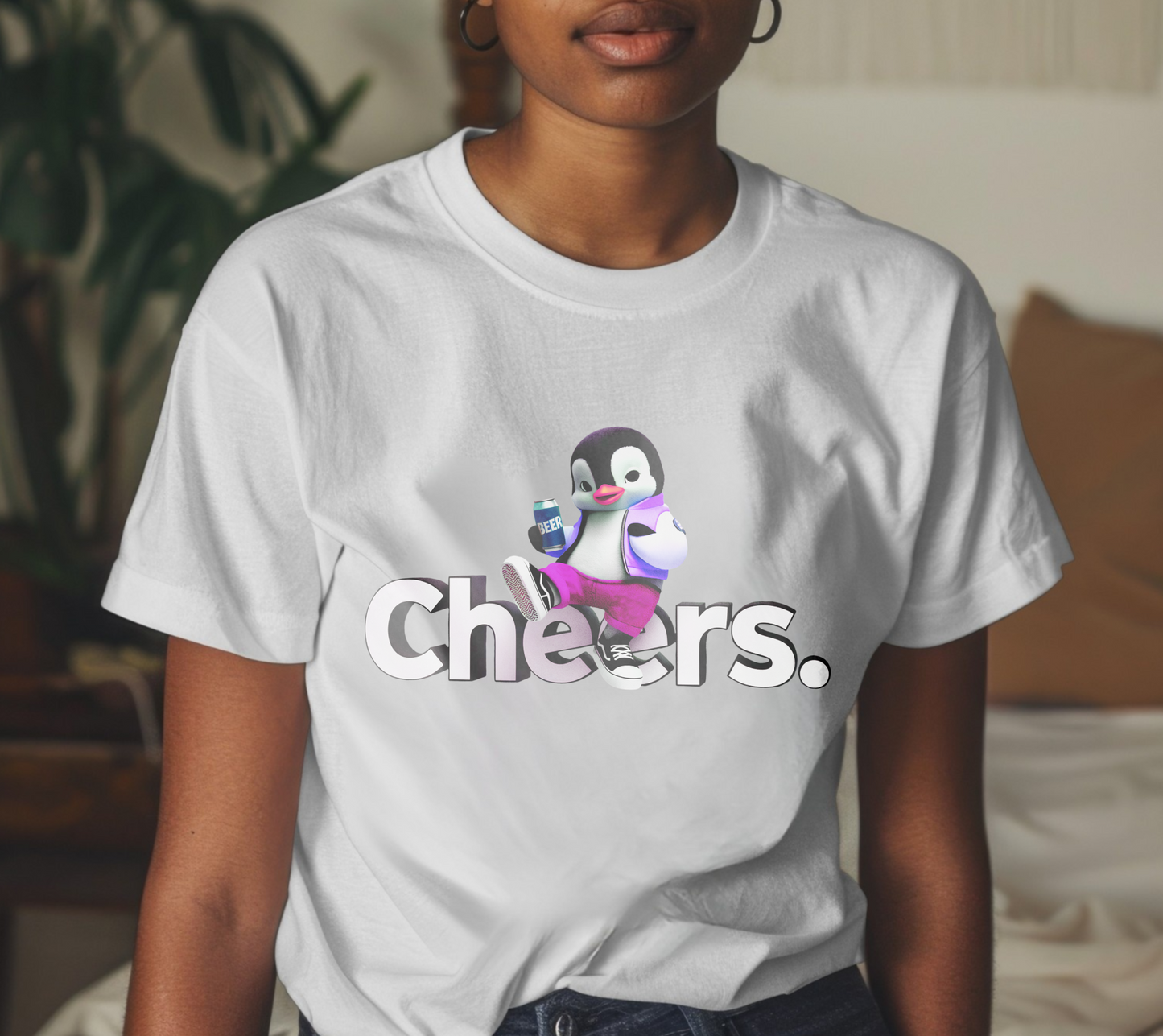 Cheers Vibes Penguin – Unisex T-shirt