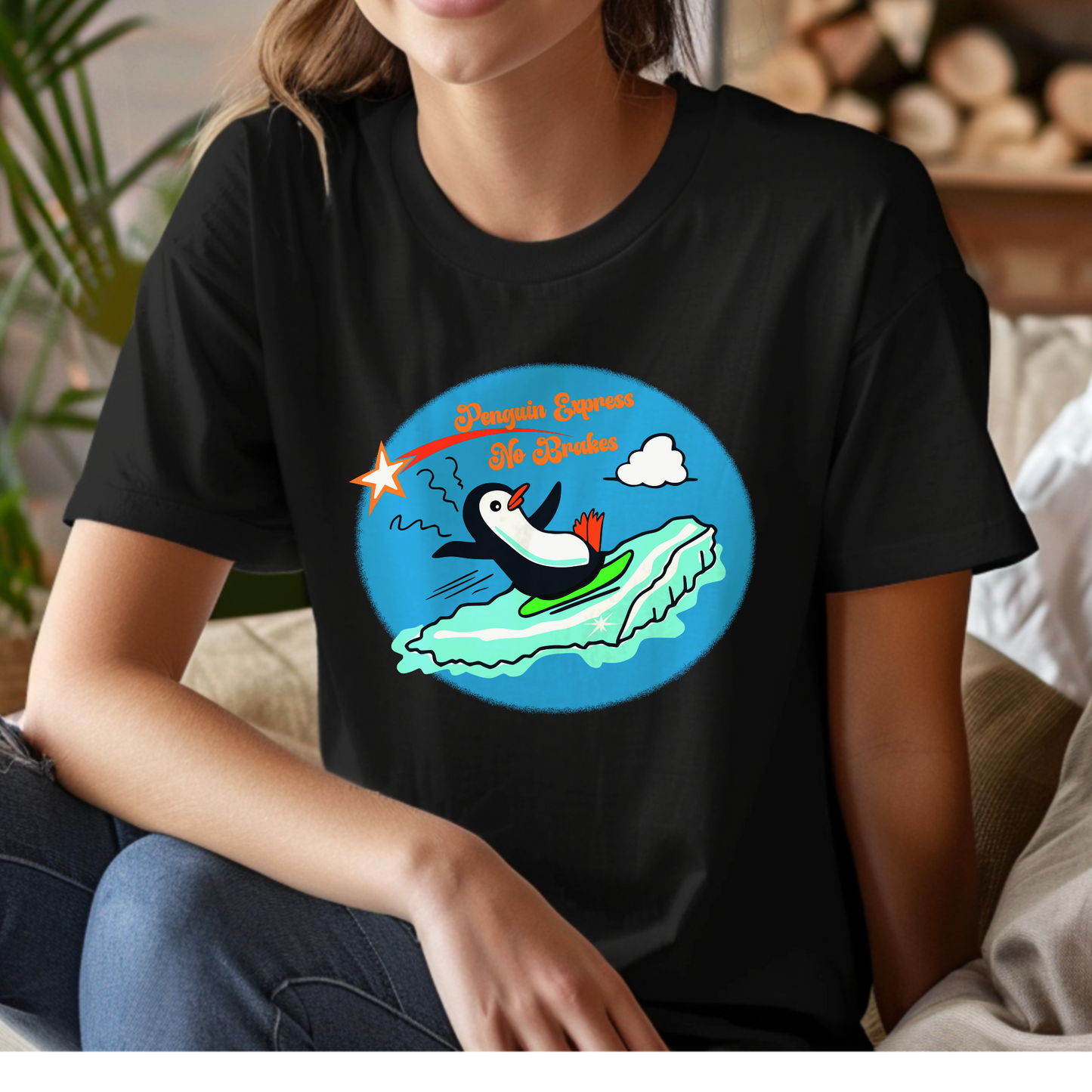 Penguin Express – No Brakes – Unisex T-shirt