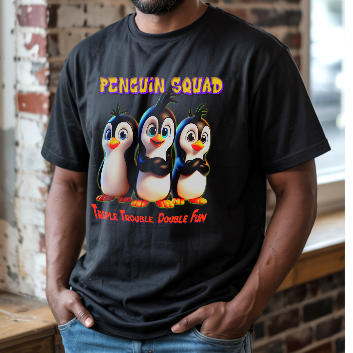 Penguin Squad – Triple Trouble, Double Fun – Unisex T-shirt