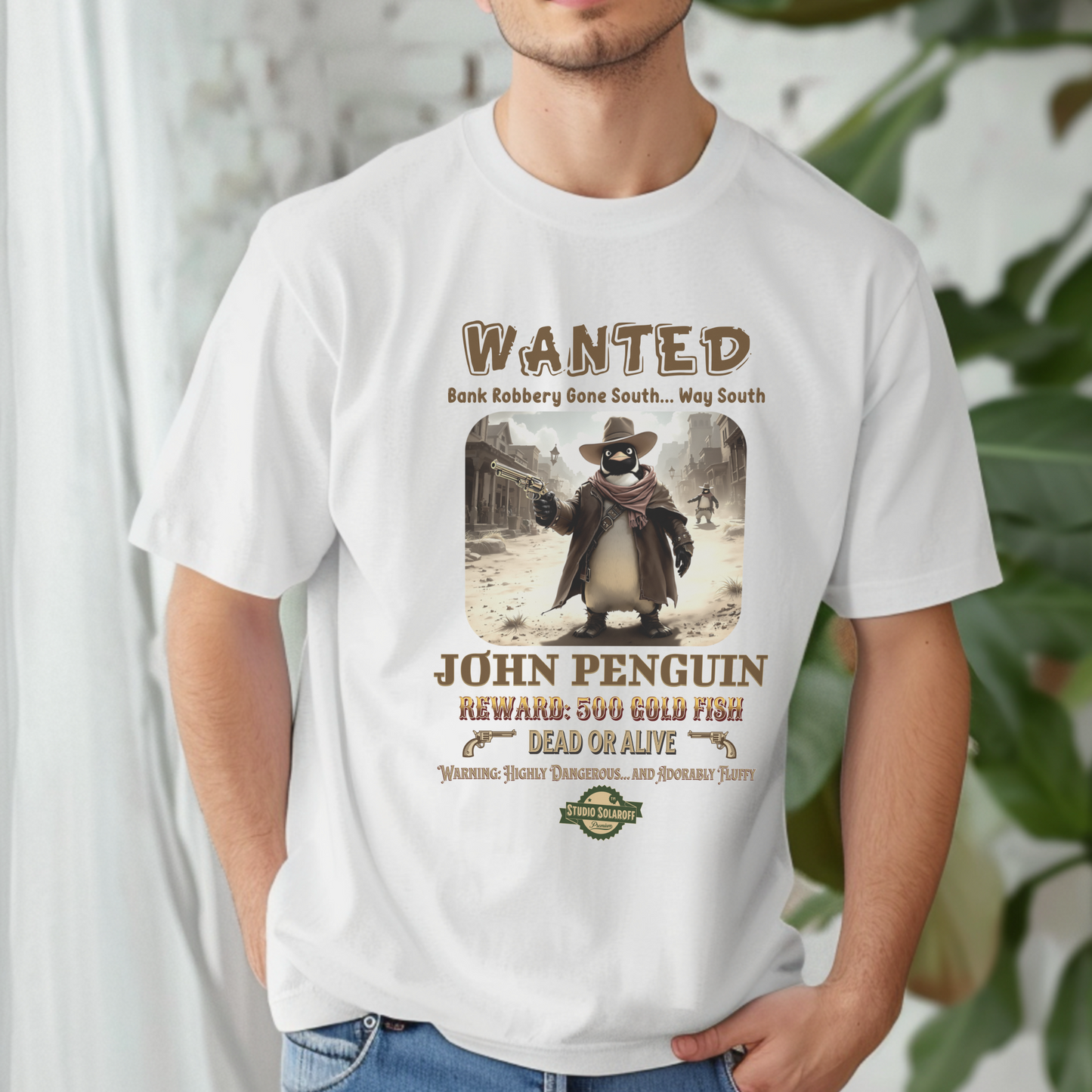 John Penguin – Wild West Outlaw – Unisex T-shirt