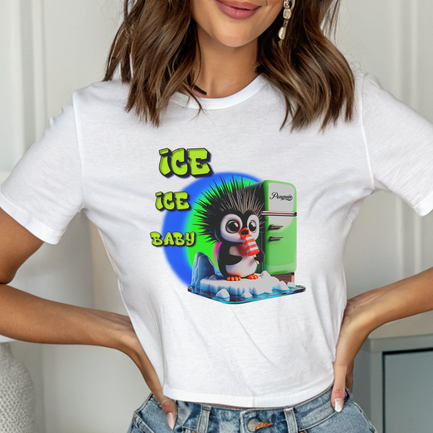 Ice Ice Baby – Spiky Penguin Coolness – Unisex T-shirt