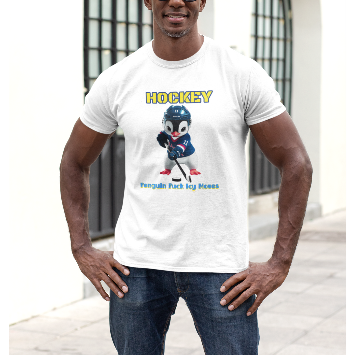 Penguin Puck Icy Moves – Unisex T-shirt