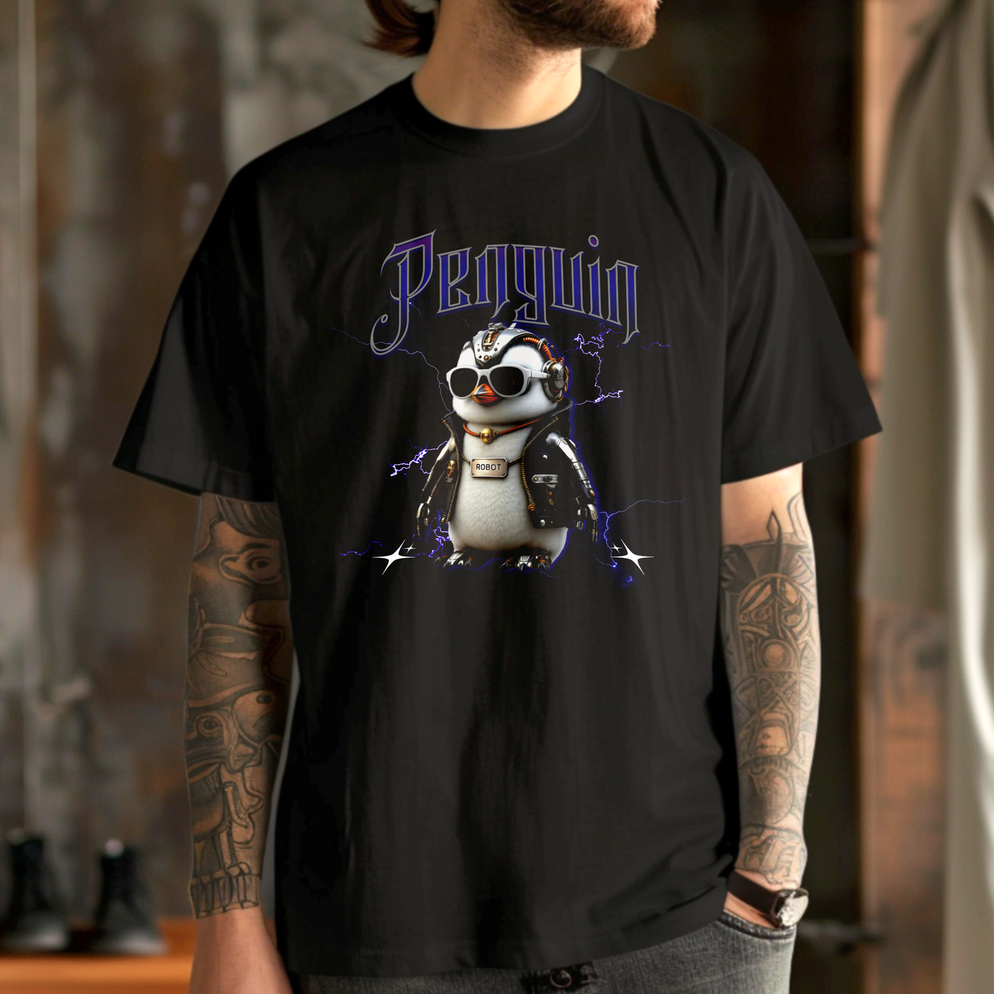 Penguin Bot – Cyber Cool Penguin – Unisex T-shirt