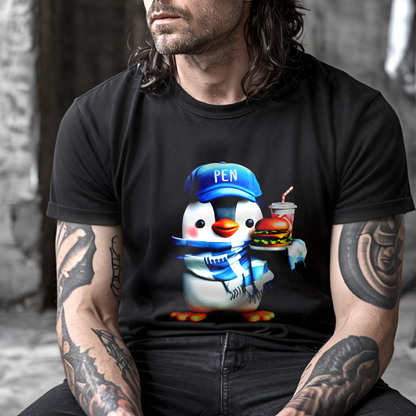 Burger Lover Penguin – Unisex T-shirt