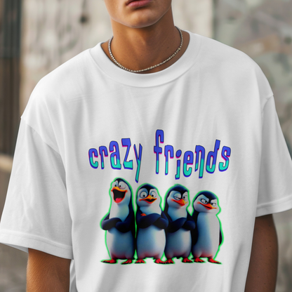 Crazy Friends – Penguin Squad Chaos – Unisex T-shirt