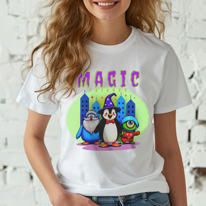 Magic Trio – Wizard Penguin & Friends – Unisex T-shirt