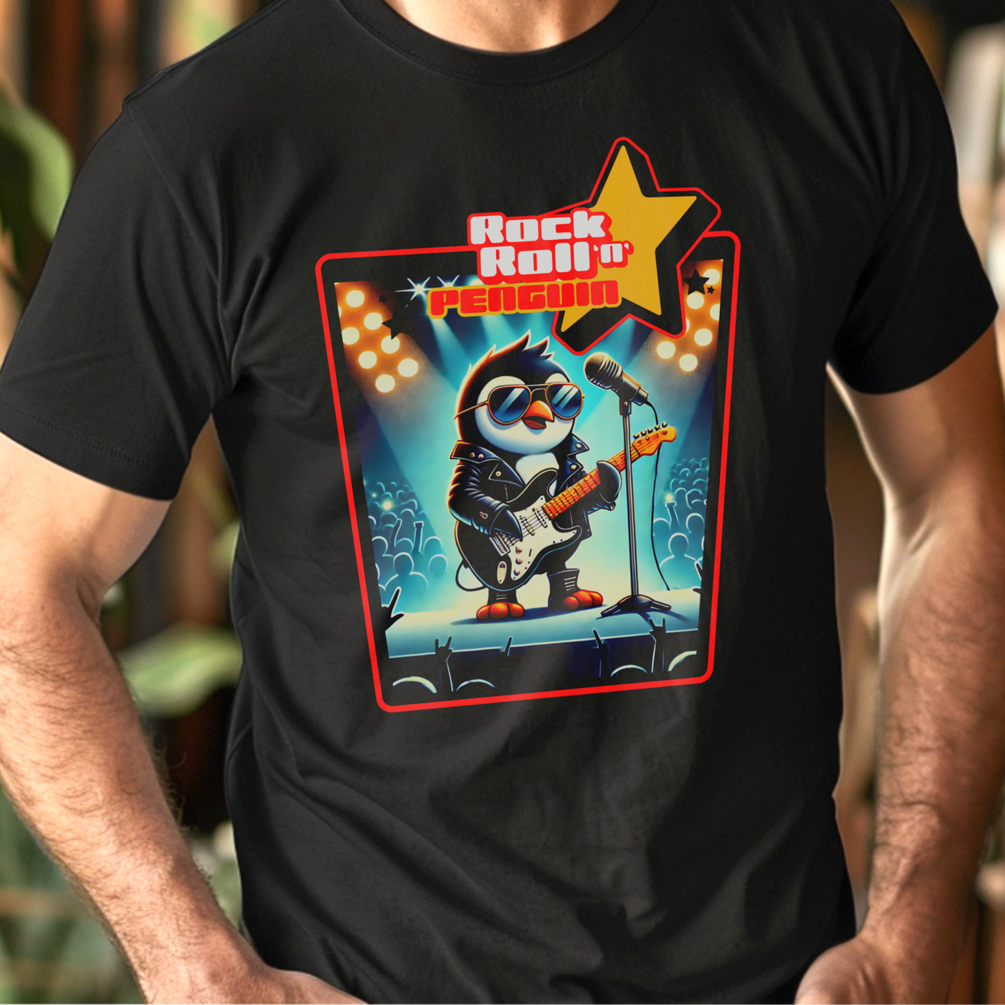 Rock ’n’ Roll Penguin – Unisex T-shirt