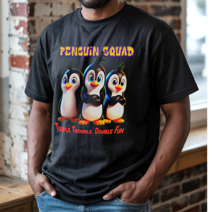 Penguin Squad – Triple Trouble, Double Fun – Unisex T-shirt