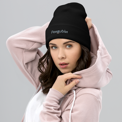 Pengubin Logo-Stickerei – Beanie mit Bündchen