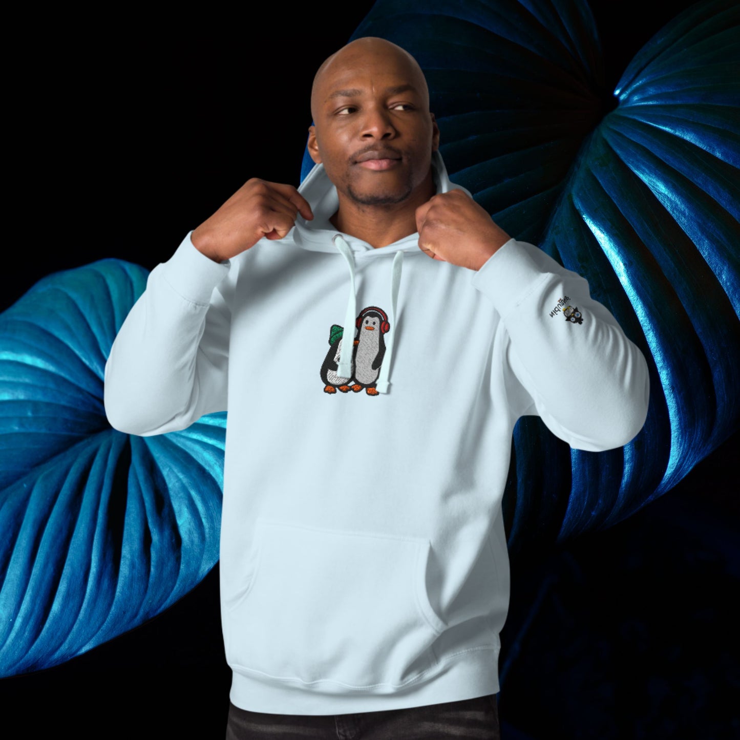 Chill-Pinguin-Duo – Bestickter Unisex-Hoodie