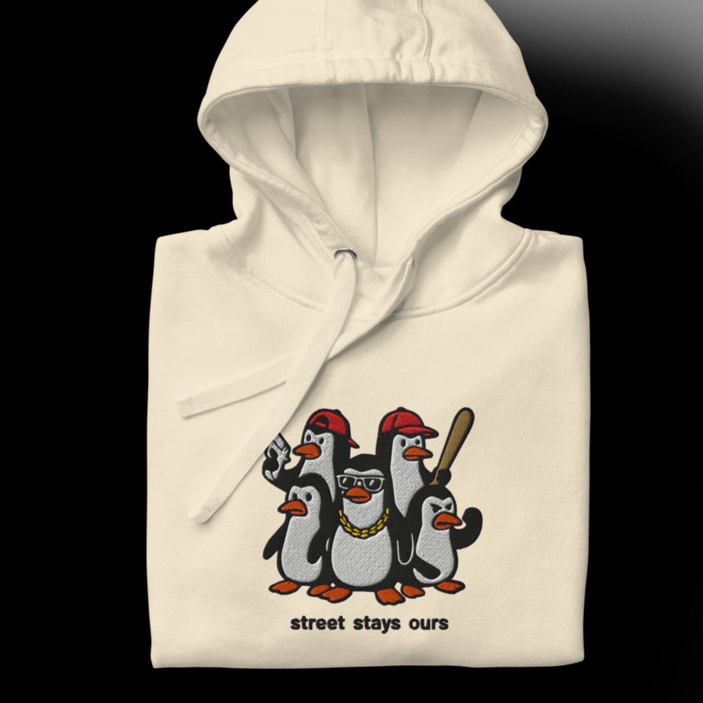 Gangsta-Pinguin-Truppe – Bestickter Unisex-Hoodie