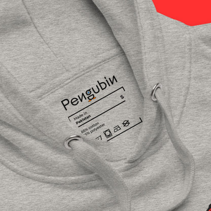 Rebellischer Pinguin mit Haltung – Bestickter Unisex-Hoodie