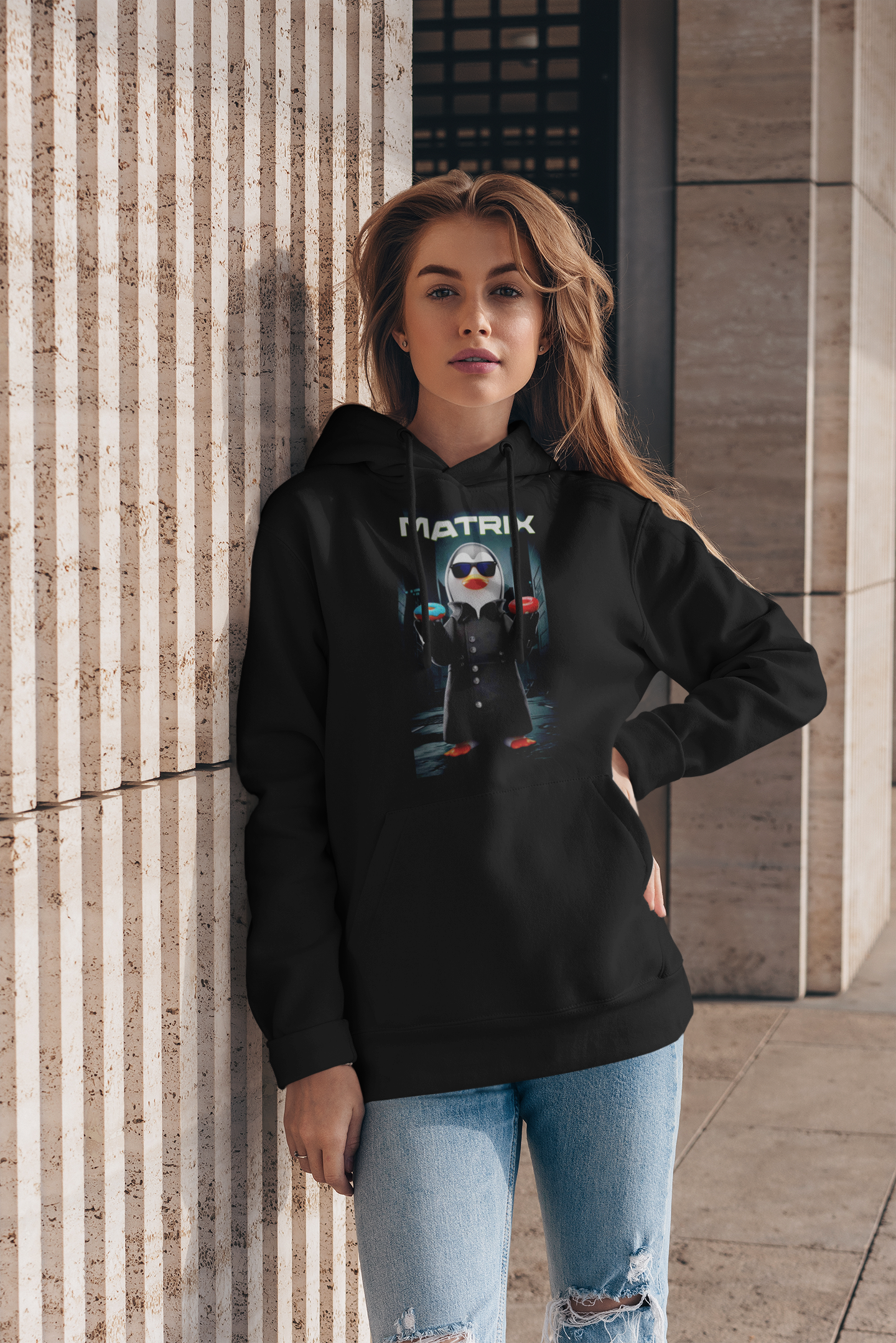 Matrix-Pinguin – Unisex Hoodie