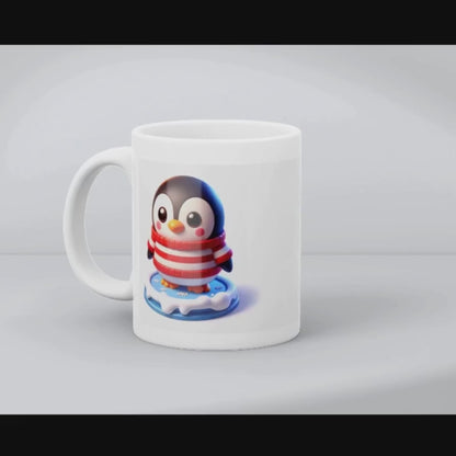Fröstelnde Süße mit Streifen – Keramiktasse