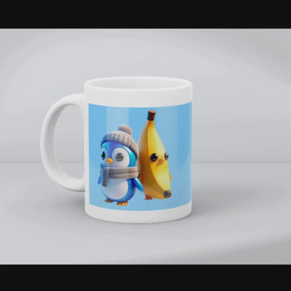 Pinguin & Bananen-Duo – Keramiktasse