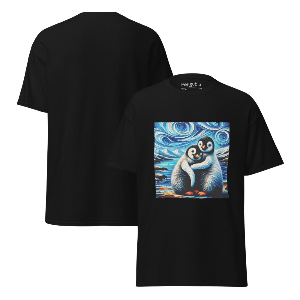 Penguin Hug in Van Gogh Style – Unisex T-shirt