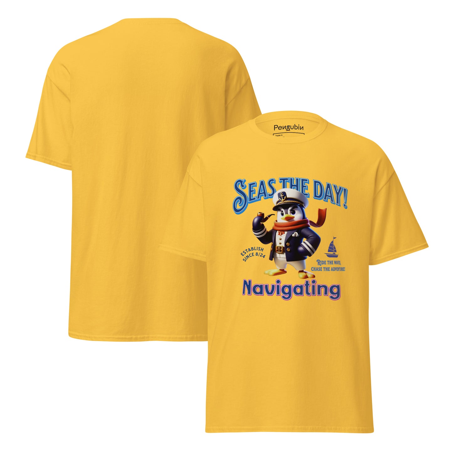 Captain Penguin Navigating – Unisex T-shirt